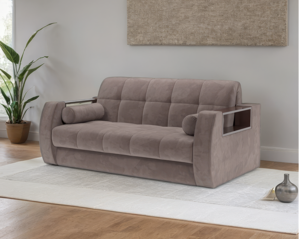 Изображение товара Диван Mebel-Ars Аккордеон Барон №3 НПБ 180x200 (Vivaldi 6/капучино)