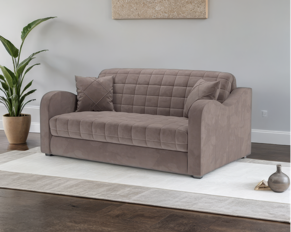 Изображение товара Диван Mebel-Ars Аккордеон Барон №4 ППУ 120x200 (Vivaldi 6/капучино)