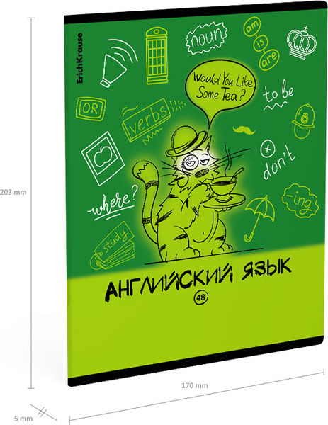 Изображение товара Тетрадь предметная Erich Krause Котоформулы. Английский язык / 62535 (48л)