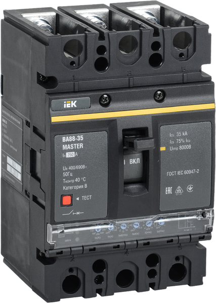 Изображение товара Выключатель автоматический IEK ВА88-35 3Р 250А 35кА / SVA31-3-0250-02