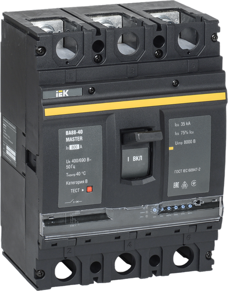 Изображение товара Выключатель автоматический IEK ВА88-40 3Р 800А 35кА / SVA51-3-0800-02