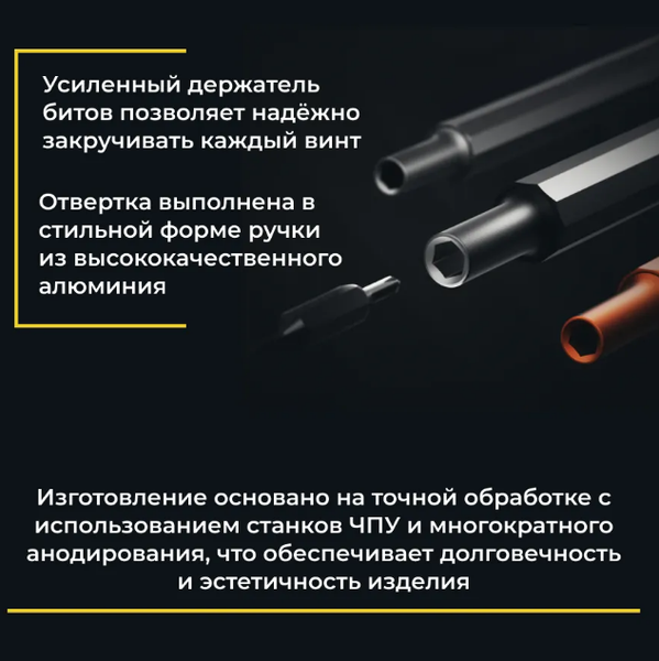 Изображение товара Отвертка HOTO Pocket Precision Screwdriver SE HFT0004GL (черный)