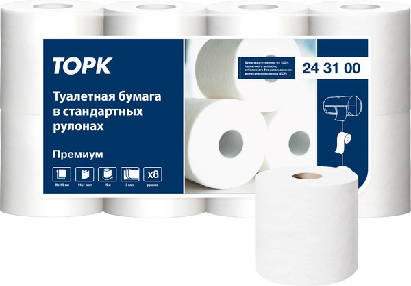 Изображение товара Туалетная бумага Tork Мягкая в стандартном рулоне 3сл / 24310025