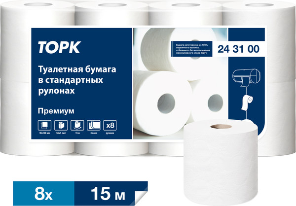 Изображение товара Туалетная бумага Tork Мягкая в стандартном рулоне 3сл / 24310025