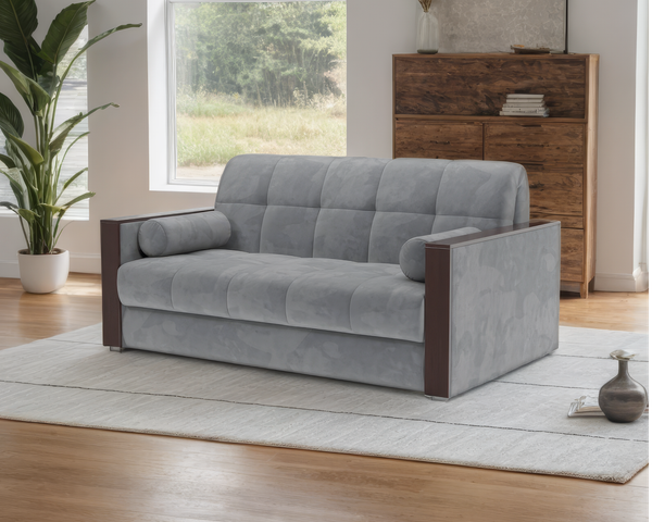 Изображение товара Диван Mebel-Ars Аккордеон Техас НПБ 140x200 (Vivaldi 92/темно-серый)