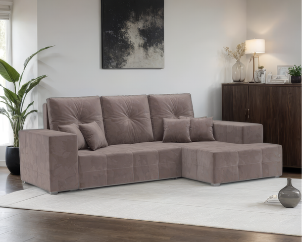 Изображение товара Диван угловой Mebel-Ars Монреаль правый (Vivaldi 6/капучино)