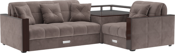 Изображение товара Диван угловой Mebel-Ars Прага НПБ (Vivaldi 6/капучино)