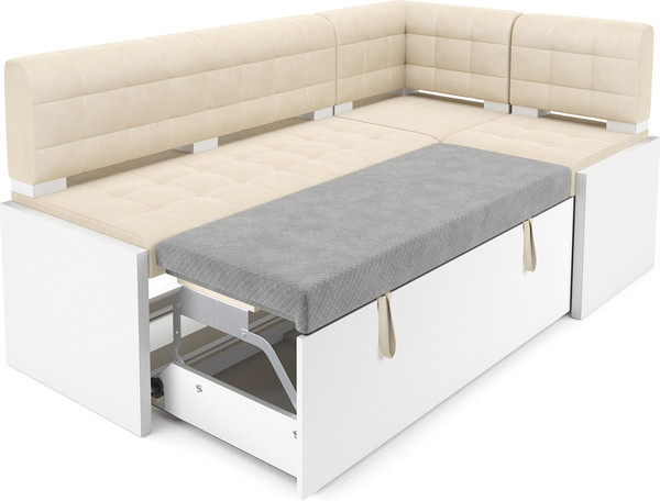 Изображение товара Уголок кухонный мягкий Mebel-Ars Ганновер 205x82x130 (бархат бежевый Star Velvet 6 Light Beige)