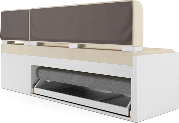 Изображение товара Уголок кухонный мягкий Mebel-Ars Ганновер 205x82x130 (бархат бежевый Star Velvet 6 Light Beige)