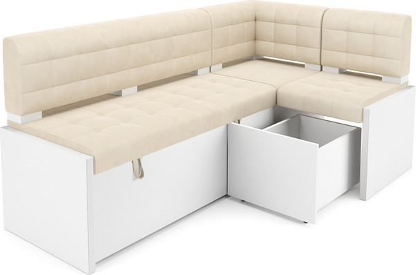 Изображение товара Уголок кухонный мягкий Mebel-Ars Ганновер 205x82x130 (бархат бежевый Star Velvet 6 Light Beige)