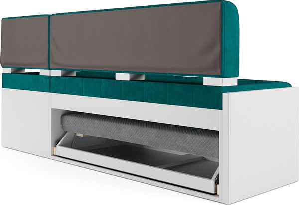 Изображение товара Уголок кухонный мягкий Mebel-Ars Ганновер 205x82x130 (бархат сине-зеленый Star Velvet 43 Black Green)