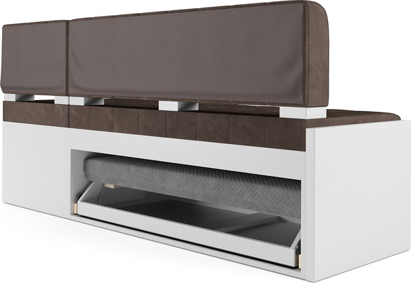 Изображение товара Уголок кухонный мягкий Mebel-Ars Ганновер 205x82x130 (бархат шоколадный Star Velvet 60 Cofee)