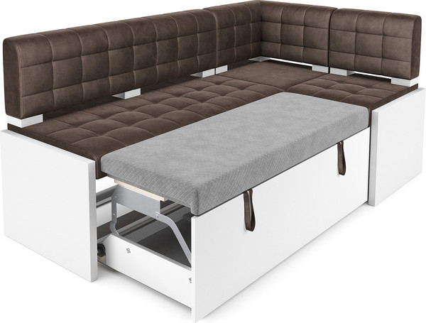 Изображение товара Уголок кухонный мягкий Mebel-Ars Ганновер 205x82x130 (бархат шоколадный Star Velvet 60 Cofee)