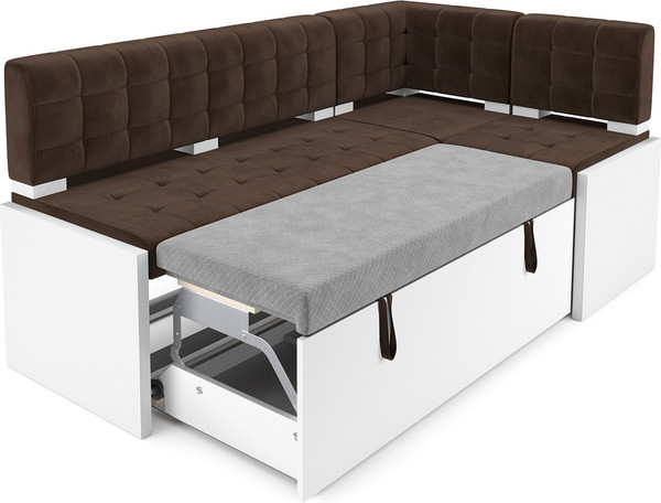 Изображение товара Уголок кухонный мягкий Mebel-Ars Ганновер 176x82x104 (велюр молочный шоколад НВ-178/13)