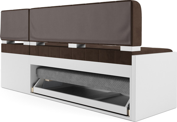 Изображение товара Уголок кухонный мягкий Mebel-Ars Ганновер 205x82x130 (велюр молочный шоколад НВ-178/13)