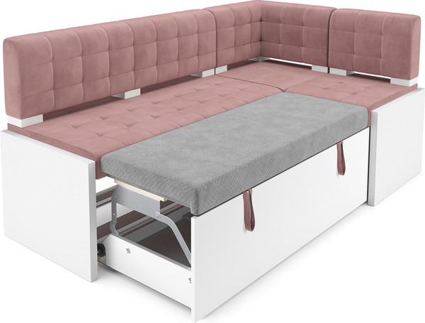 Изображение товара Уголок кухонный мягкий Mebel-Ars Ганновер 205x82x130 (велюр пудра НВ-178/18)