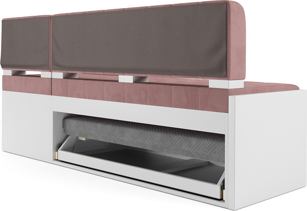 Изображение товара Уголок кухонный мягкий Mebel-Ars Ганновер 205x82x130 (велюр пудра НВ-178/18)