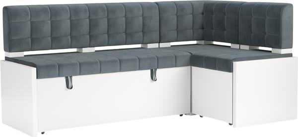 Изображение товара Уголок кухонный мягкий Mebel-Ars Ганновер 205x82x130 (велюр серо-синий HB-178/26)