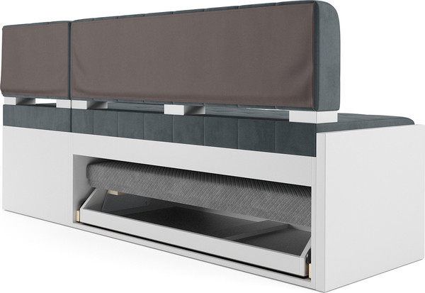 Изображение товара Уголок кухонный мягкий Mebel-Ars Ганновер 205x82x130 (велюр серо-синий HB-178/26)