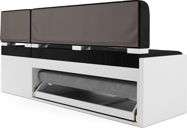 Изображение товара Уголок кухонный мягкий Mebel-Ars Ганновер 176x82x104 (велюр черный НВ-178/17)