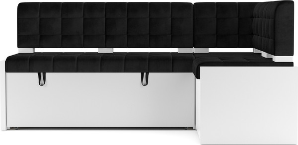 Изображение товара Уголок кухонный мягкий Mebel-Ars Ганновер 205x82x130 (велюр черный НВ-178/17)