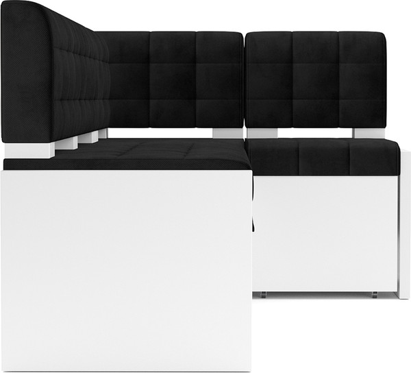 Изображение товара Уголок кухонный мягкий Mebel-Ars Ганновер 205x82x130 (велюр черный НВ-178/17)