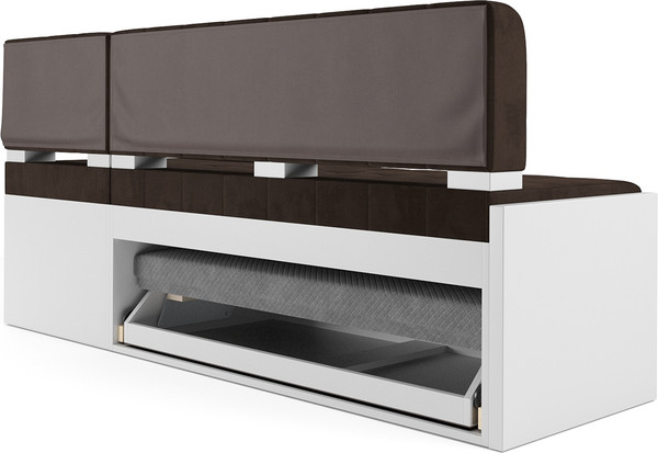 Изображение товара Уголок кухонный мягкий Mebel-Ars Ганновер 205x82x130 (велюр шоколад HB-178/16)