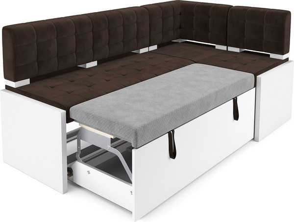 Изображение товара Уголок кухонный мягкий Mebel-Ars Ганновер 205x82x130 (велюр шоколад HB-178/16)