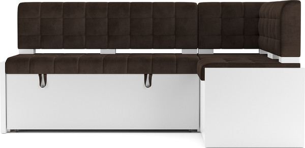 Изображение товара Уголок кухонный мягкий Mebel-Ars Ганновер 205x82x130 (велюр шоколад HB-178/16)
