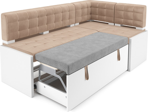 Изображение товара Уголок кухонный мягкий Mebel-Ars Ганновер 176x82x104 (кордрой бежевый)