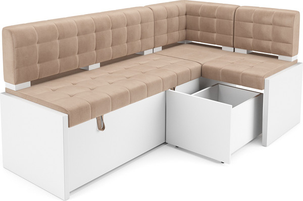 Изображение товара Уголок кухонный мягкий Mebel-Ars Ганновер 176x82x104 (кордрой бежевый)