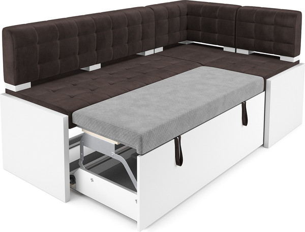 Изображение товара Уголок кухонный мягкий Mebel-Ars Ганновер 205x82x130 (кордрой коричневый)