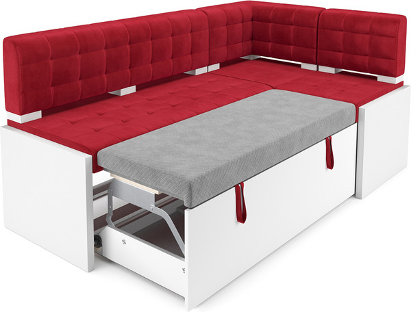 Изображение товара Уголок кухонный мягкий Mebel-Ars Ганновер 176x82x104 (кордрой красный)