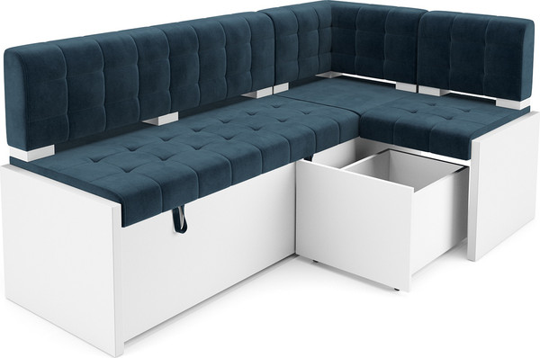 Изображение товара Уголок кухонный мягкий Mebel-Ars Ганновер 205x82x130 (темно-синий/Luna 034)