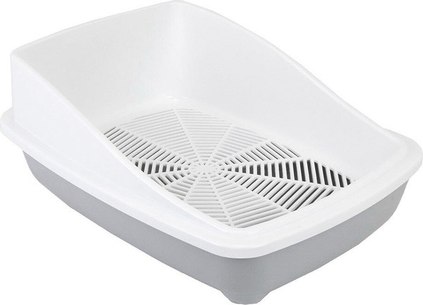 Изображение товара Туалет-лоток ZooM Третий с высоким бортом и сеткой / 2903св-сер