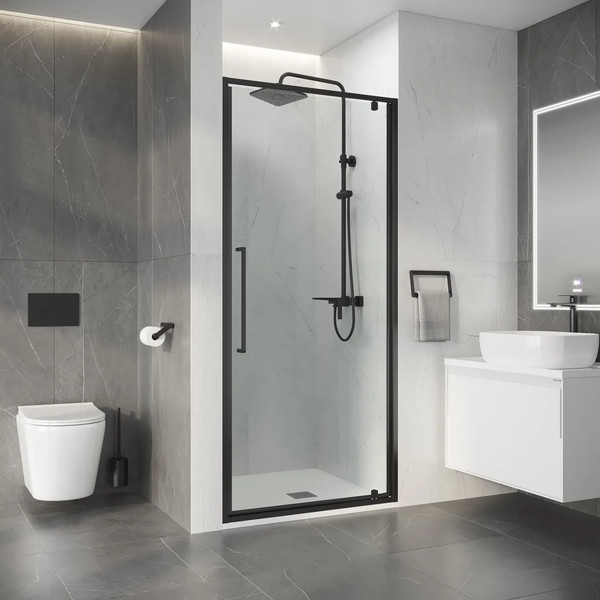 Изображение товара Душевая дверь Niagara Nova NG-35-8AGR 80х195 (графит/прозрачное стекло)