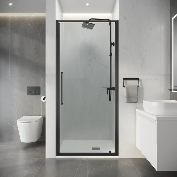 Изображение товара Душевая дверь Niagara Nova NG-35-8AGR 80х195 (графит/прозрачное стекло)