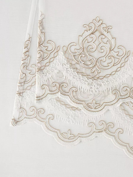 Изображение товара Гардина Arya Melani 300x250 / 8001885869760 (белый/бежевый)