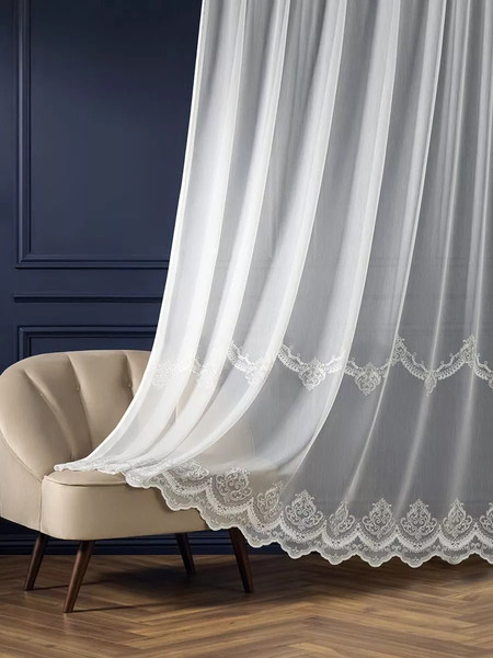 Изображение товара Гардина Arya Melani 300x250 / 8001885869777 (белый/серый)