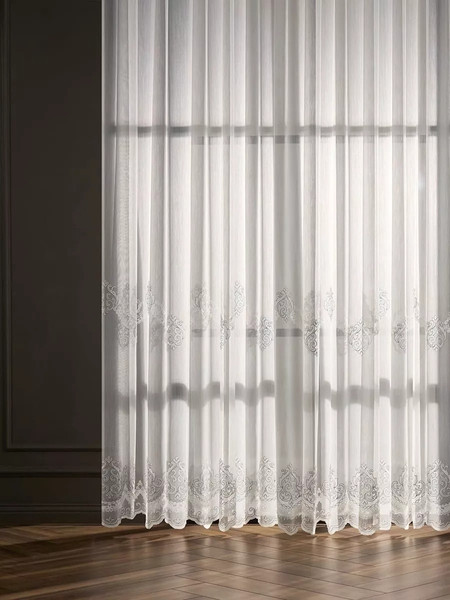 Изображение товара Гардина Arya Melani 300x250 / 8001885869777 (белый/серый)