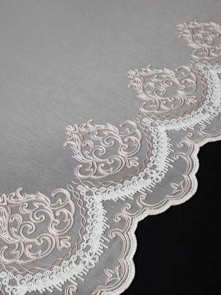 Изображение товара Гардина Arya Melani 300x250 / 8001885869784 (белый/розовый)