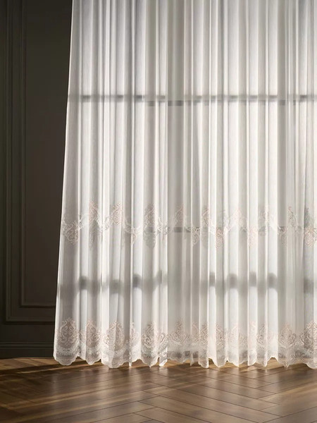 Изображение товара Гардина Arya Melani 300x250 / 8001885869784 (белый/розовый)