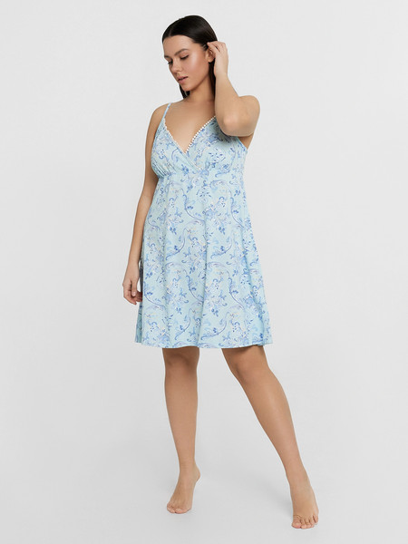 Изображение товара Сорочка Mark Formelle 572336/1 (р.164/170-96-102, узоры на голубом)