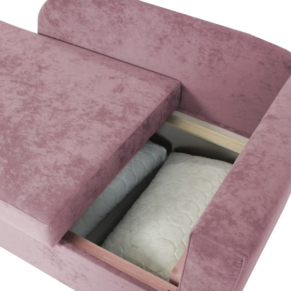 Изображение товара Тахта Аквилон Умка правая (бали 07 розовый/бали 01 белый)