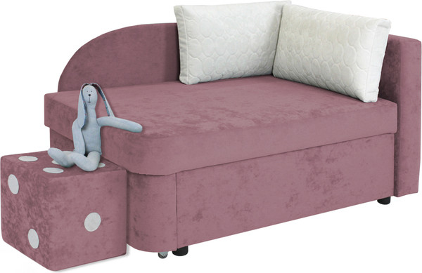 Изображение товара Тахта Аквилон Умка правая (бали 07 розовый/бали 01 белый)