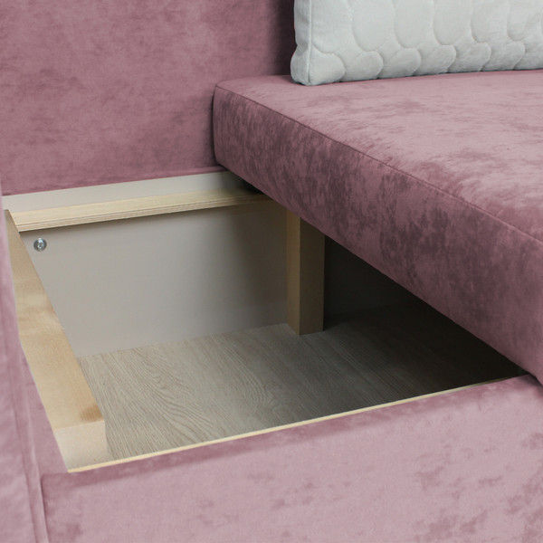 Изображение товара Тахта Аквилон Умка левая (бали 07 розовый/бали 01 белый)