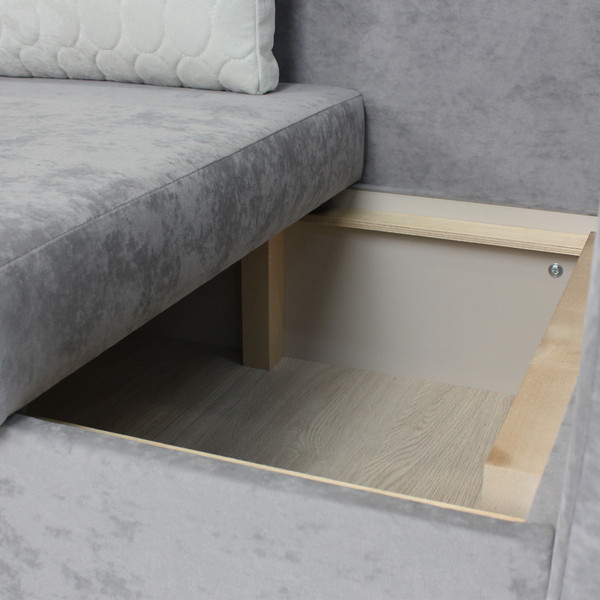 Изображение товара Тахта Аквилон Умка правая (бали 21 серый/бали 01 белый)