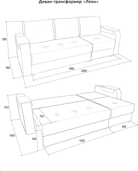 Изображение товара Диван Аквилон Леон (кристина 4)