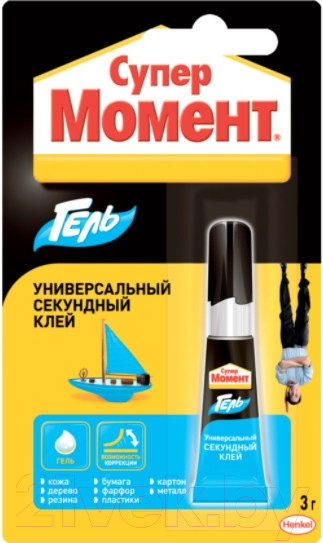 Изображение товара Клей Момент Супер гель. Секундный универсальный мультикарта (3г)