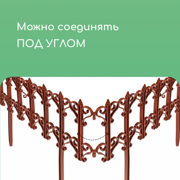 Изображение товара Изгородь декоративная Кострома Пластик Классика 25x180см 5 секций (терракотовый)